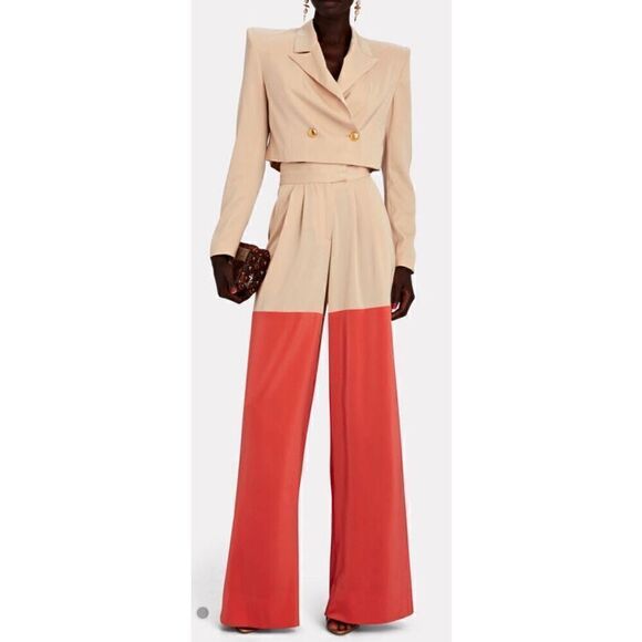 KIMBERLY GOLDSON Eboni Cropped Double-Breasted Blazer in Ivory NWT Size 6 - Picture 4 of 9